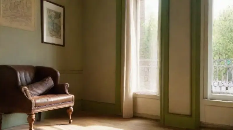 Habitación luminosa, café, libros y contemplación