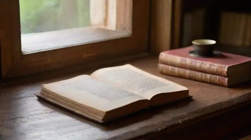 Escritorio antiguo invita a la lectura acogedora