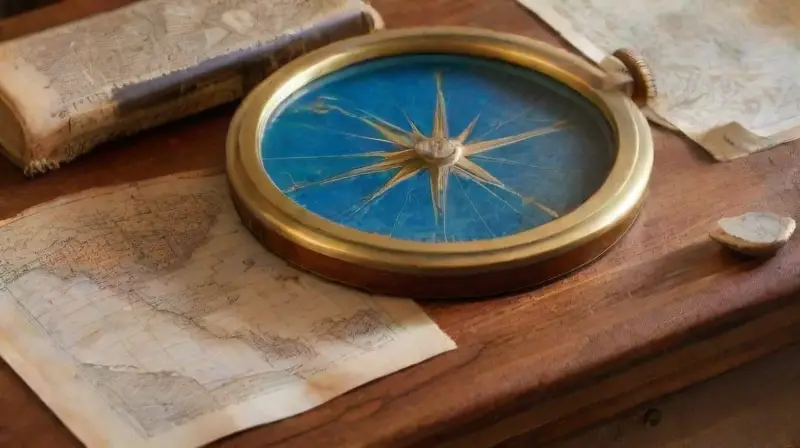 Mapa antiguo en mesa