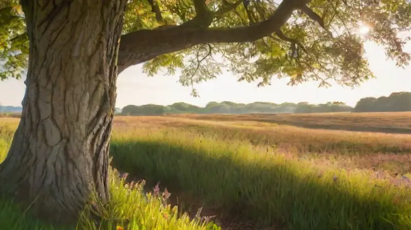 Paisaje vibrante que armoniza naturaleza y sostenibilidad