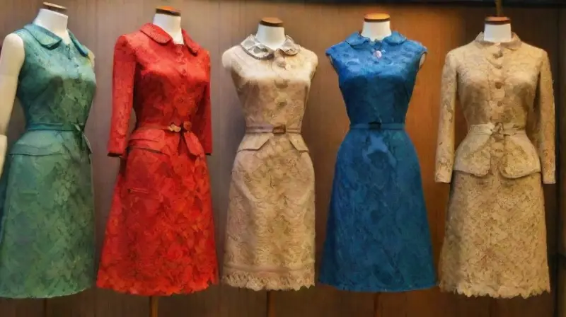 Moda vintage exhibida con elegante composición visual