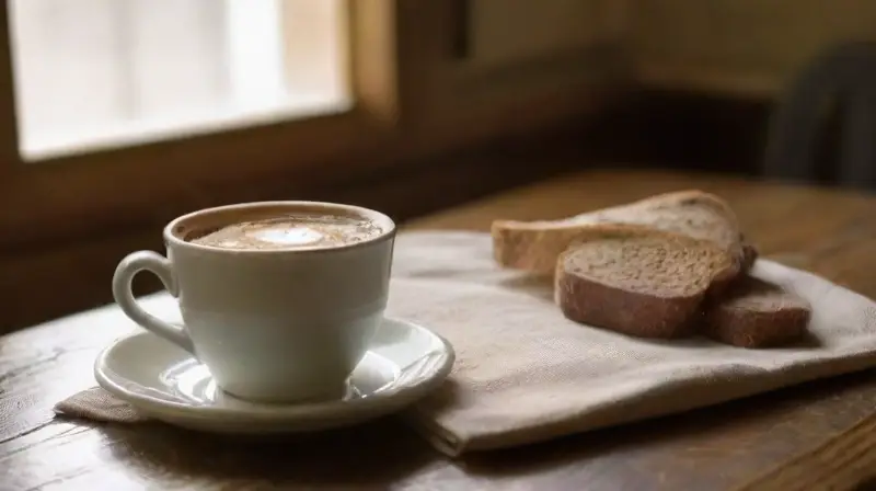 Luz suave ilumina un acogedor desayuno