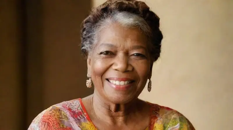 Retrato de Maya Angelou con poderosa presencia
