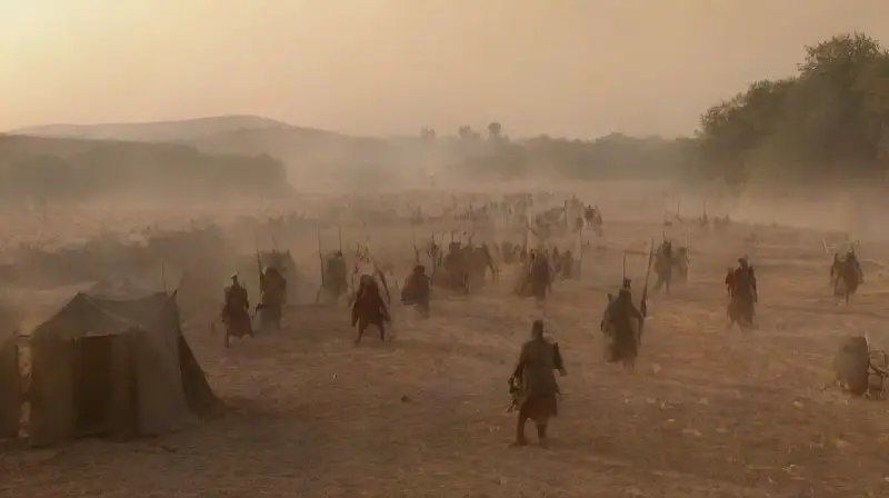 Campo de batalla al amanecer